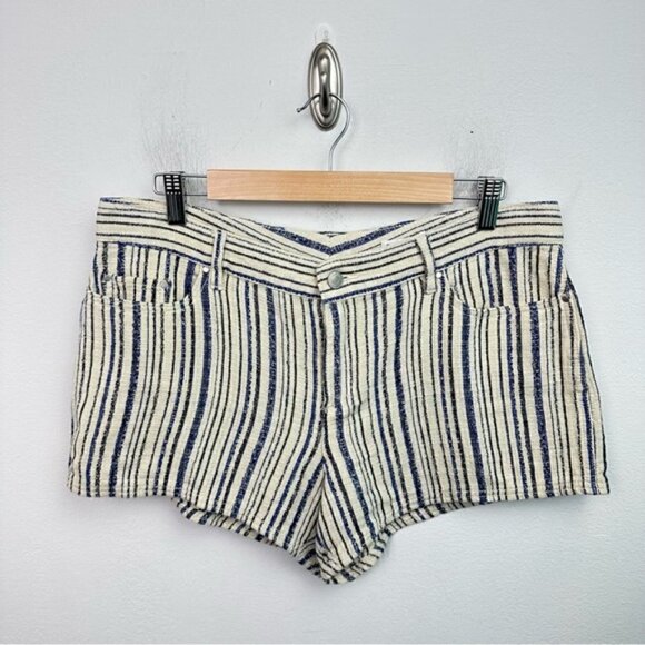 Club Monaco Striped Linen Blend Shorts Size 10 - Picture 3 of 7
